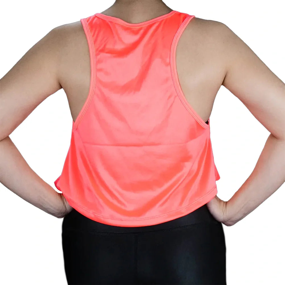 BLUSA TOP VOLADA - ROSA NEON