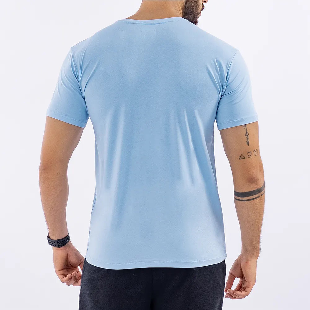 CAMISETA CASUAL TELA FRIA - AZUL CELESTE