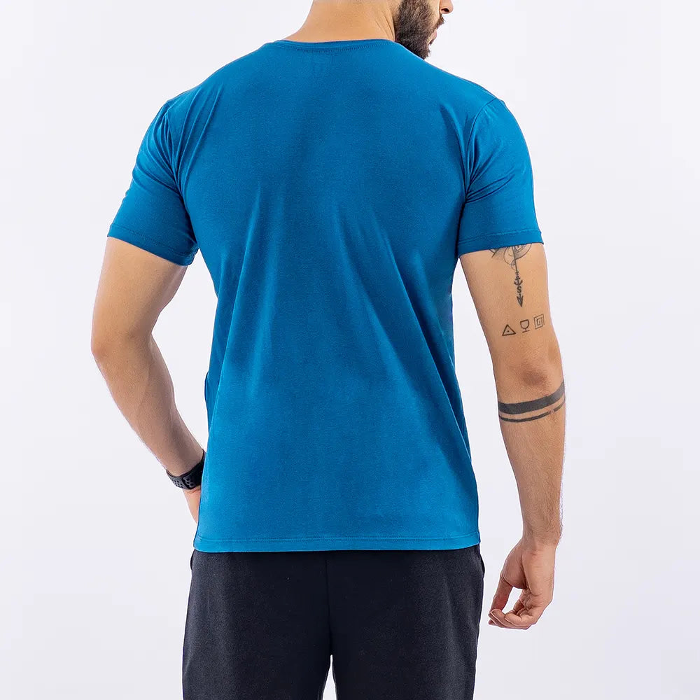 CAMISETA CASUAL TELA FRIA - AZUL PETROLEO