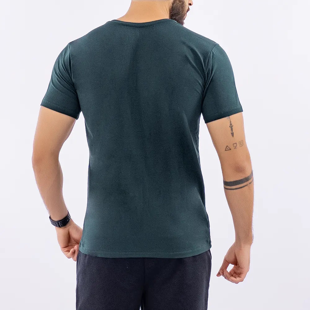 CAMISETA CASUAL TELA FRIA - VERDE ESMERALDA