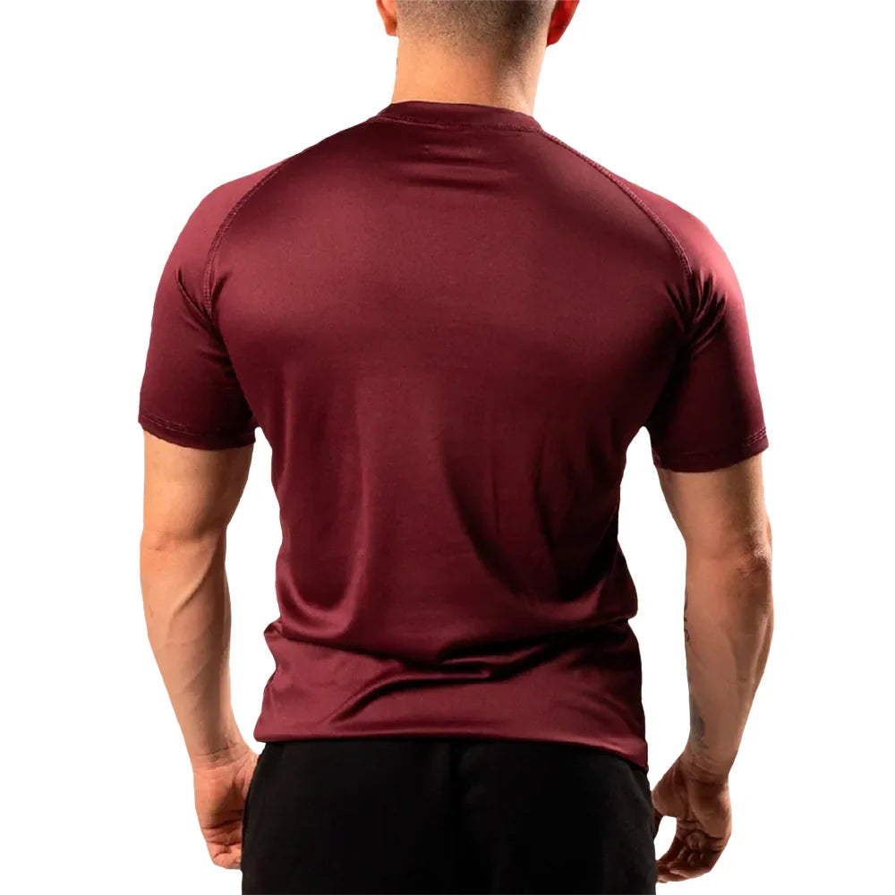 CAMISETA MANGA CORTA H -VINOTINTO OSCURO