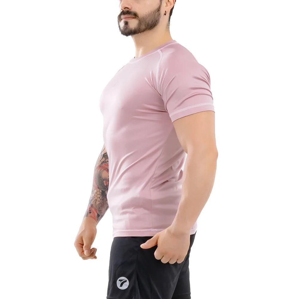 CAMISETA MANGA CORTA H - ROSA CREPE CLARO