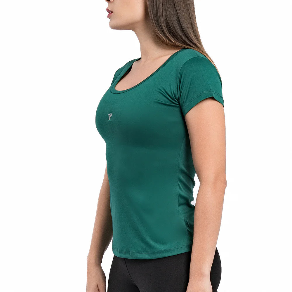 BLUSA MANGA CORTA M -VERDE ESMERALDA