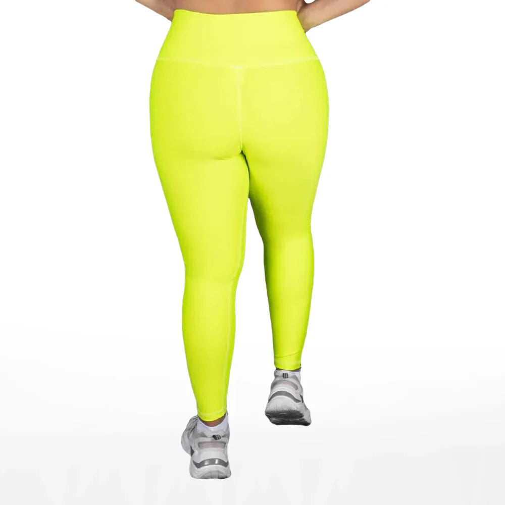 LEGGINS UNICOLOR PLUS SIZE -AMARILLO NEON