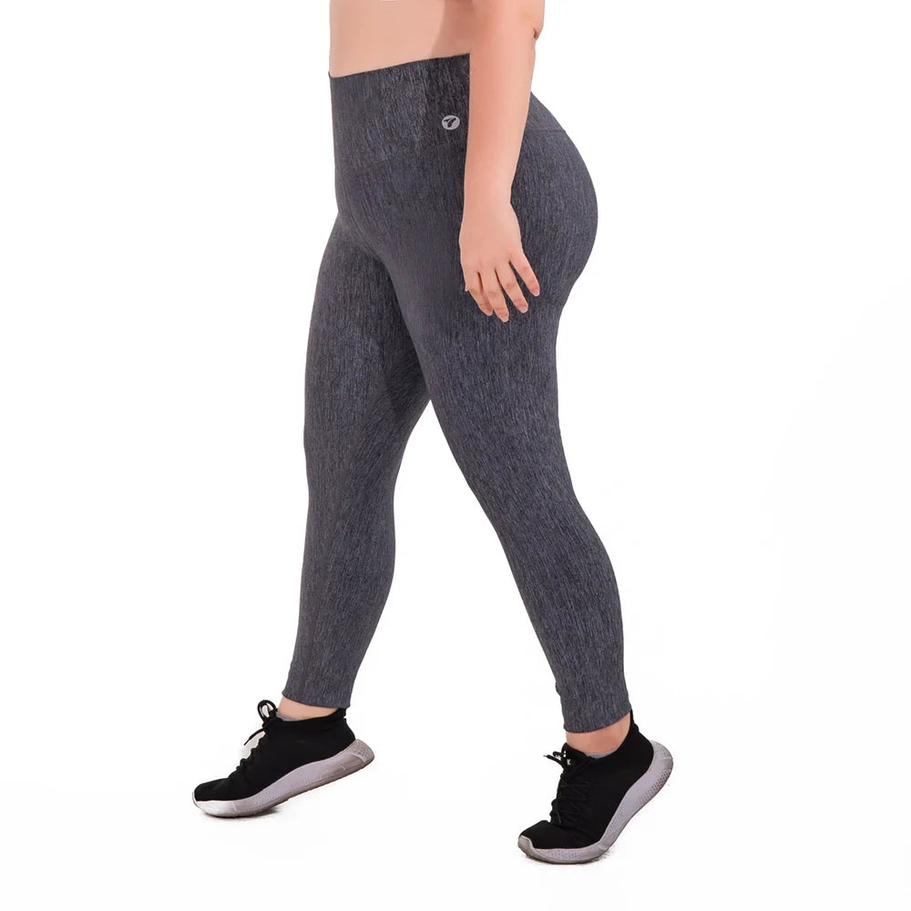 LEGGINS UNICOLOR PLUS SIZE -LILA JASPE OSCURO