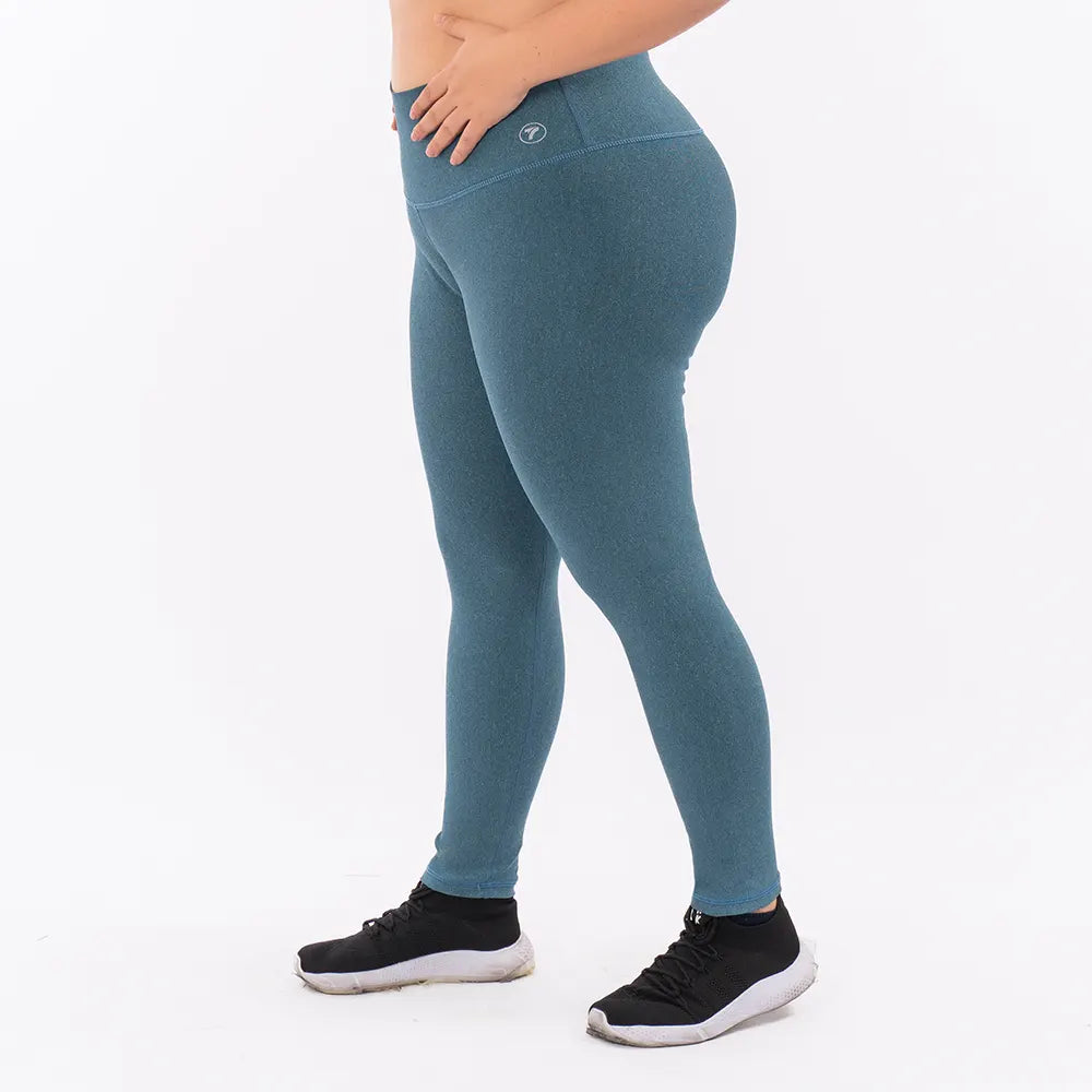 LEGGINS UNICOLOR PLUS SIZE -VERDE PETROLEO JASPE