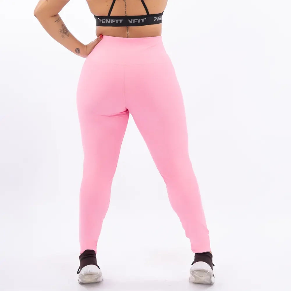 LEGGINS UNICOLOR PLUS SIZE -ROSADO