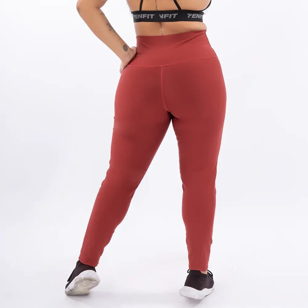 LEGGINS UNICOLOR PLUS SIZE -TERRACOTA