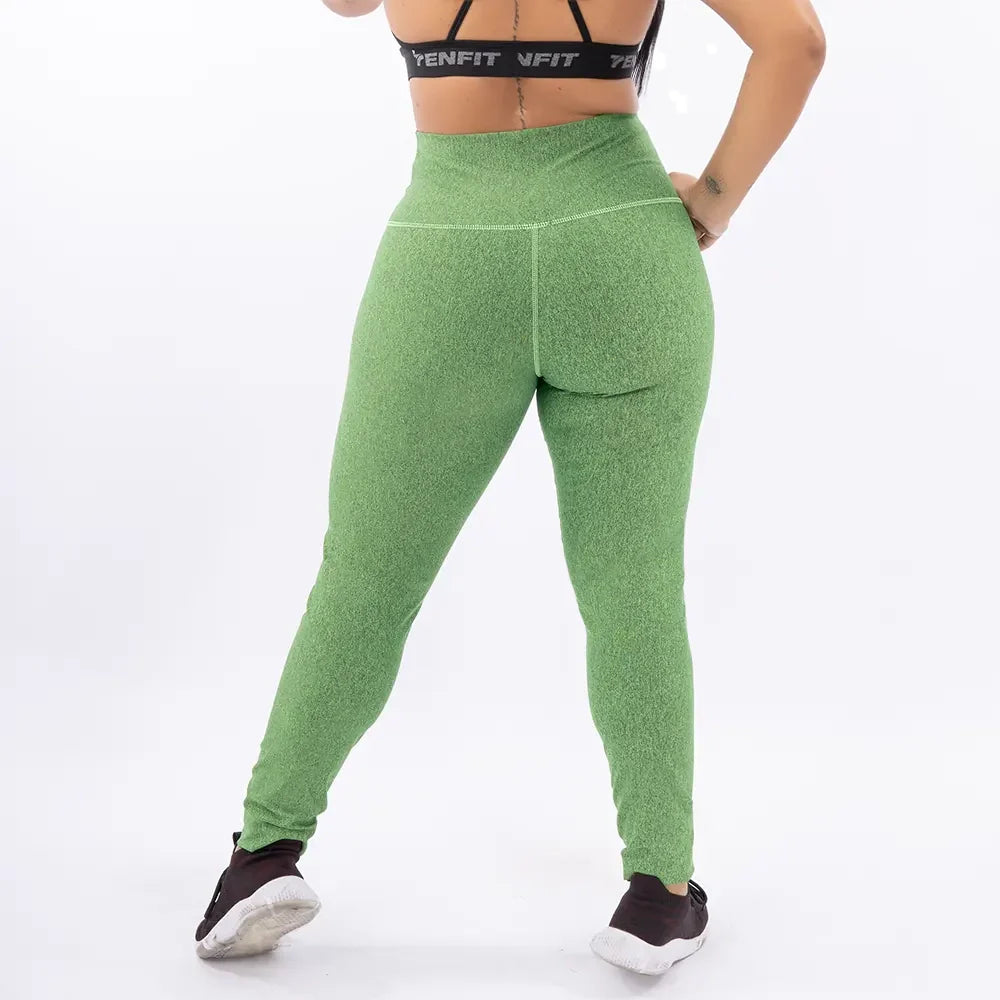 LEGGINS UNICOLOR PLUS SIZE -VERDE LIMON JASPE