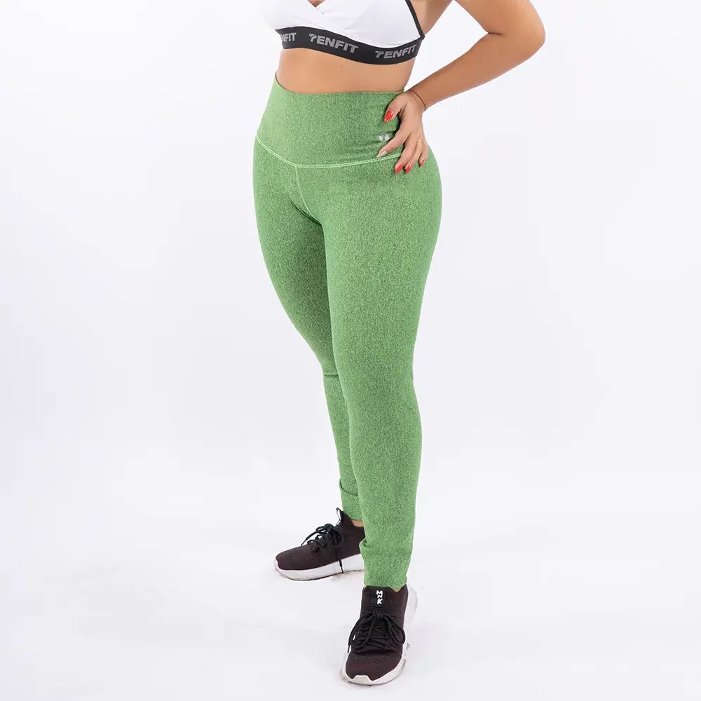 LEGGINS UNICOLOR PLUS SIZE -VERDE MANZ JASPE