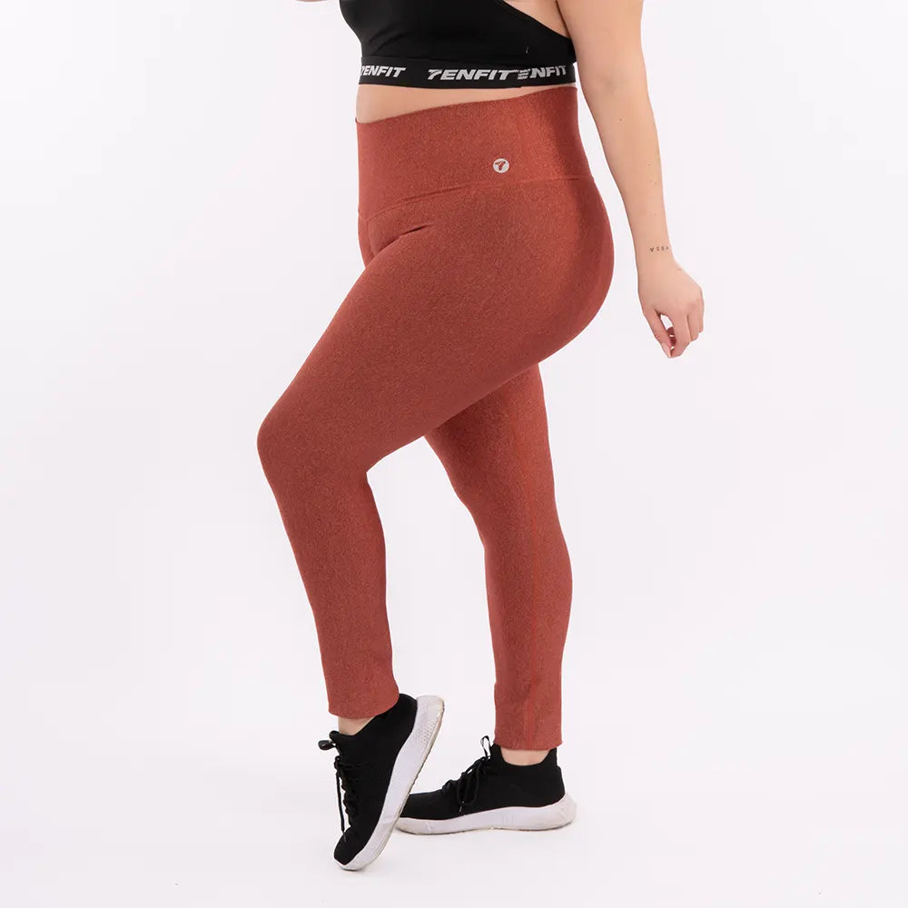 LEGGINS UNICOLOR PLUS SIZE -COBRE JASPE