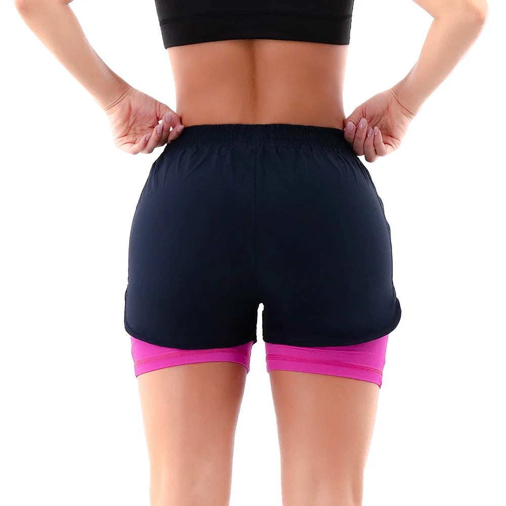 SHORT RUNNING - AZUL TURQUI - MAGENTA NEON