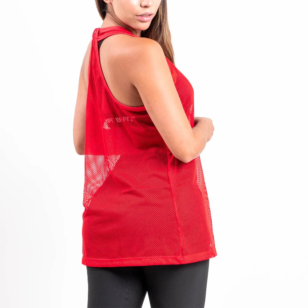 BLUSA ESQUELETO MALLA-ROJO