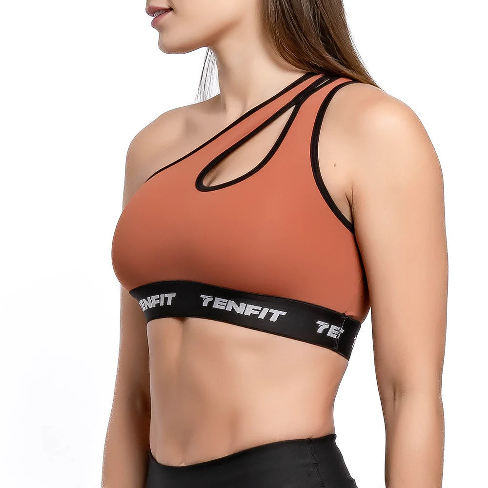 TOP UNIHOMBRO ELASTIC-TERRACOTA