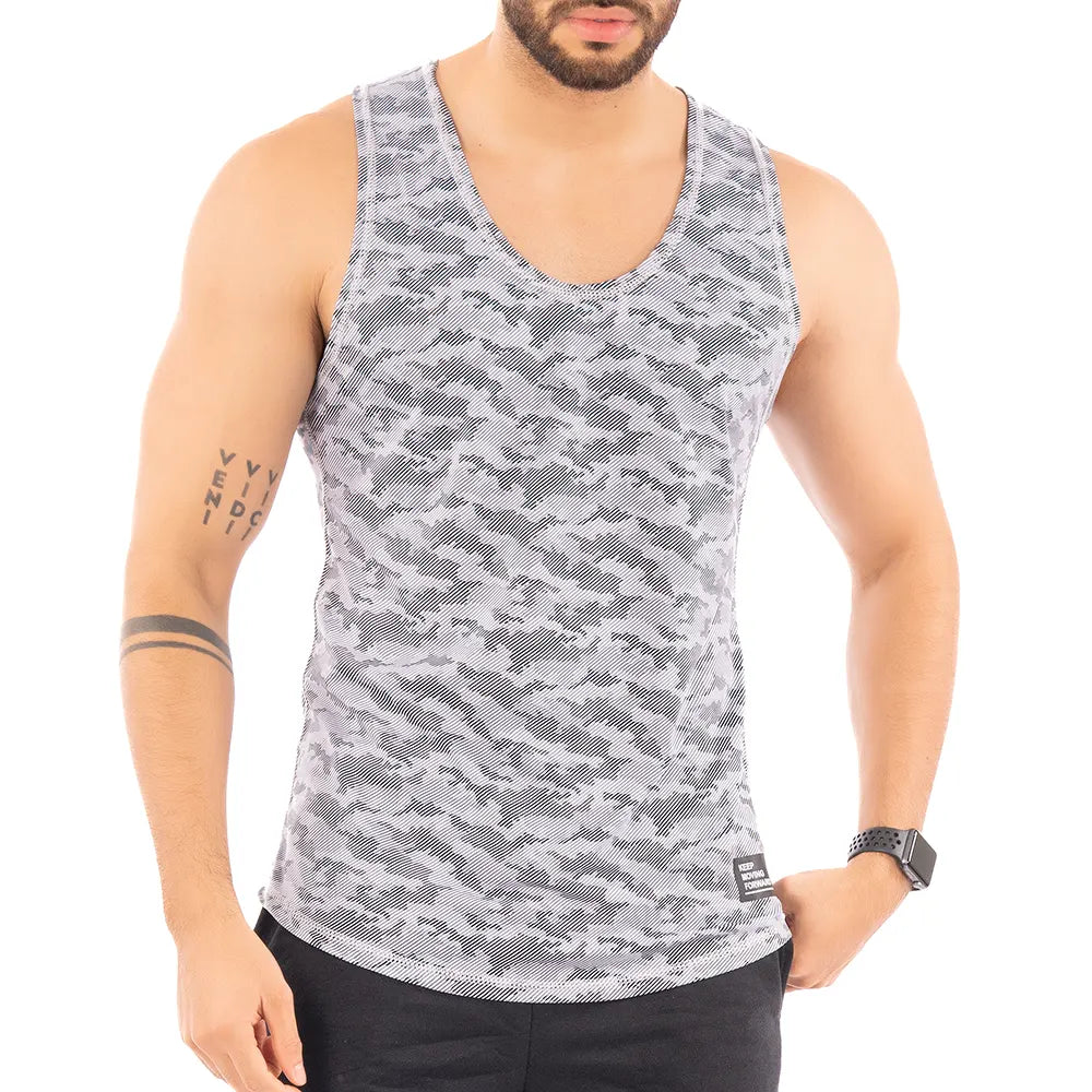 CAMISILLA TANK-ABSTRACT LINE GREY -4