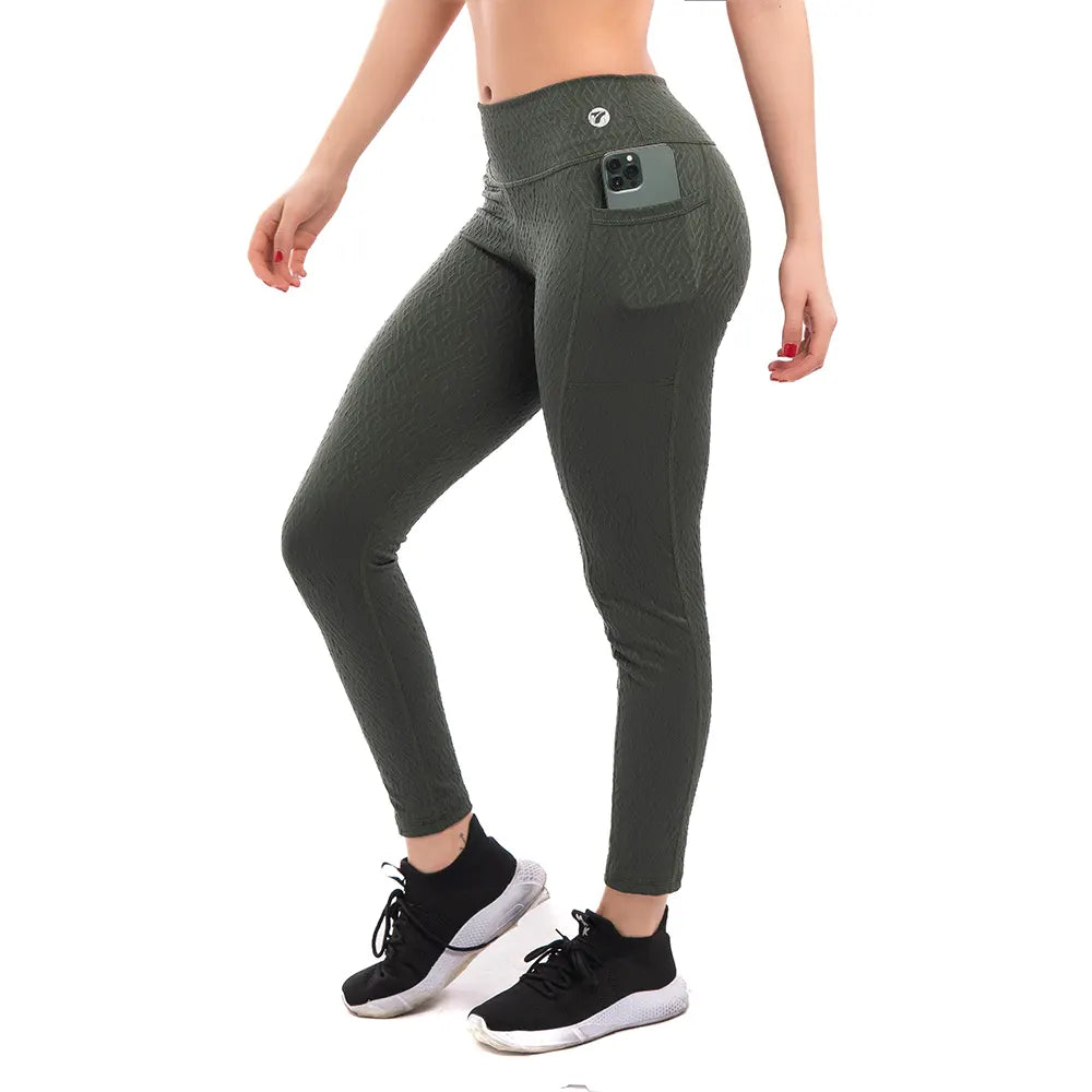 LEGGINS BOLSILLO JACQUARD-VERDE MILITAR