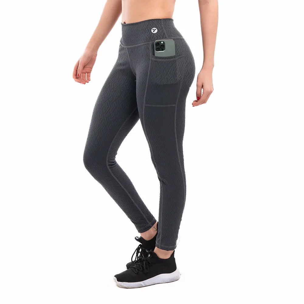 LEGGINS BOLSILLO JACQUARD-GRIS OSCURO