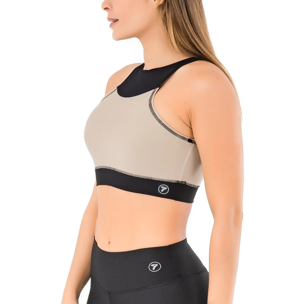 TOP ESQUELETO FLEXNET UNICOLOR-CAQUI