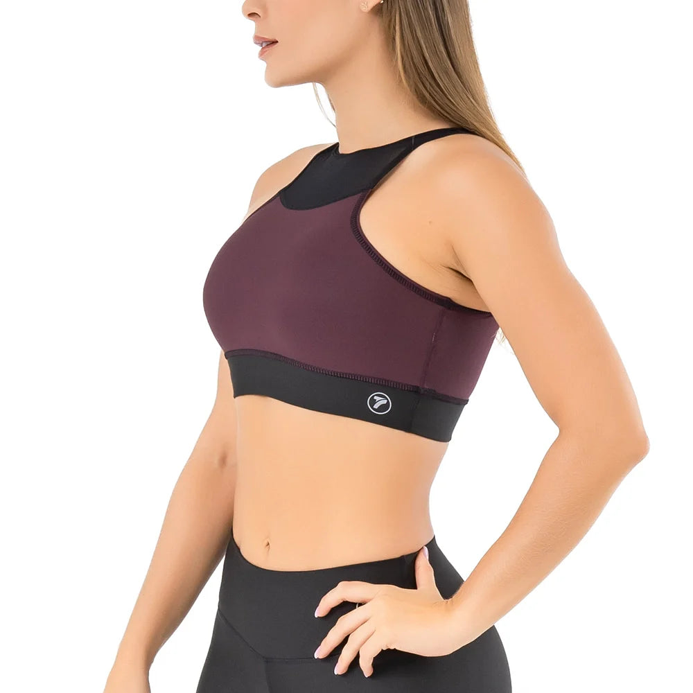 TOP ESQUELETO FLEXNET UNICOLOR-MARRON