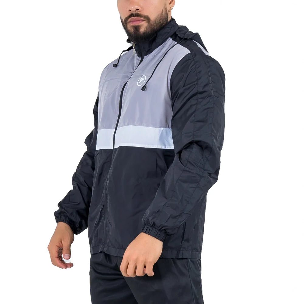 CHAQUETA ROMPEVIENTOS THUNDER H - GRIS CLARO-NEGRO